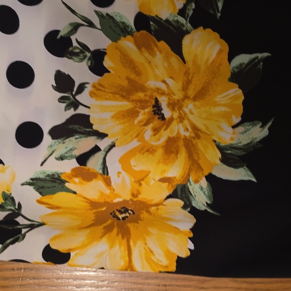 ALYX DRESS WOMEN'S PLUS BLACK & WHITE FLORAL POLKA-DOT SLEEVELESS DRESS SIZE 16 - Picture 14 of 16